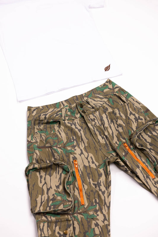Coded Leaf Cargo Jeans